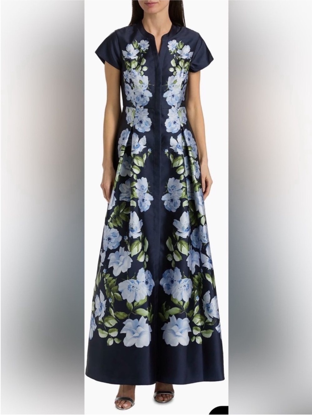 SACHIN BABI Marta Mikado Gown in Floral Fresco Blue Maxi Dress - Picture 2 of 9